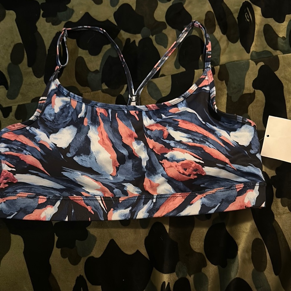 IDEOLOGY PERFORMANCE LOW IMPACT SPORTS BRA: PAINTERLY BLACK: NWT: SZ M